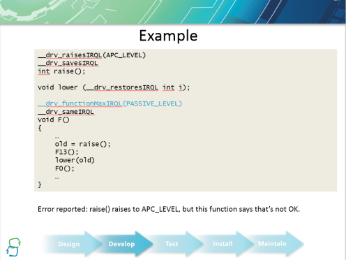 A slide from Driver Annotations in Depth, Part 2, by Donn Terry